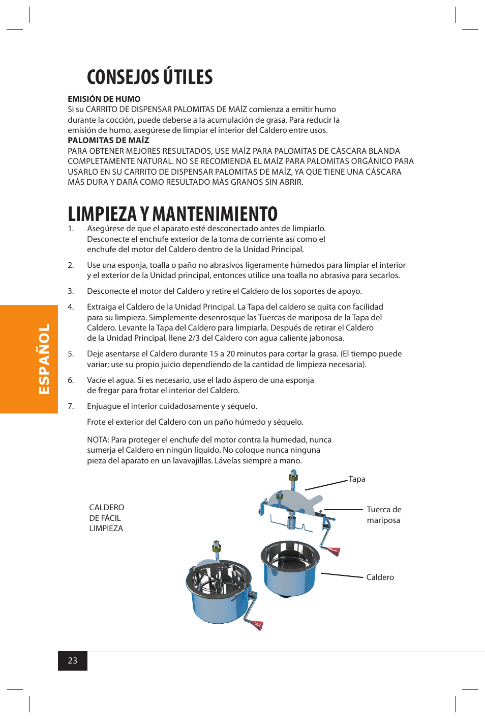 Consejos útiles, Limpieza y mantenimiento | Nostalgia Electrics CCP810 User Manual | Page 25 / 40