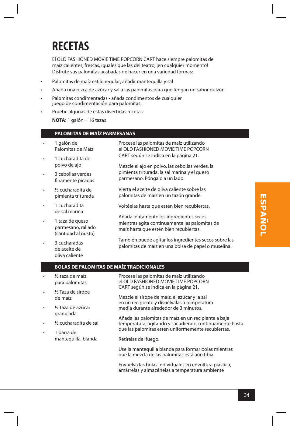 Recetas | Nostalgia Electrics CCP810 User Manual | Page 26 / 40