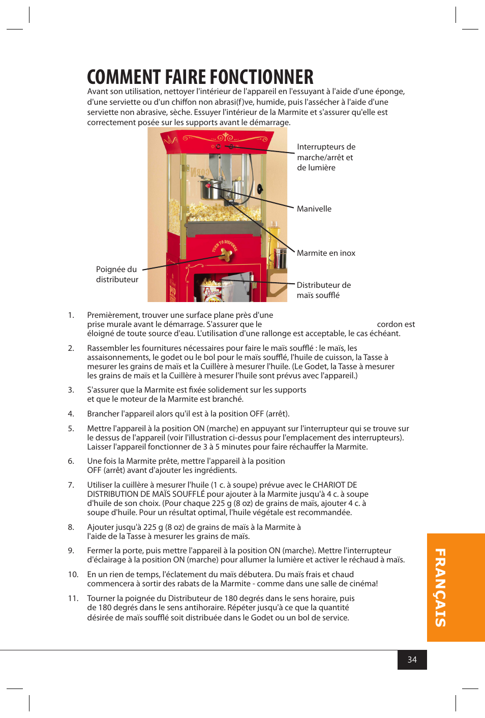 Comment faire fonctionner | Nostalgia Electrics CCP810 User Manual | Page 36 / 40