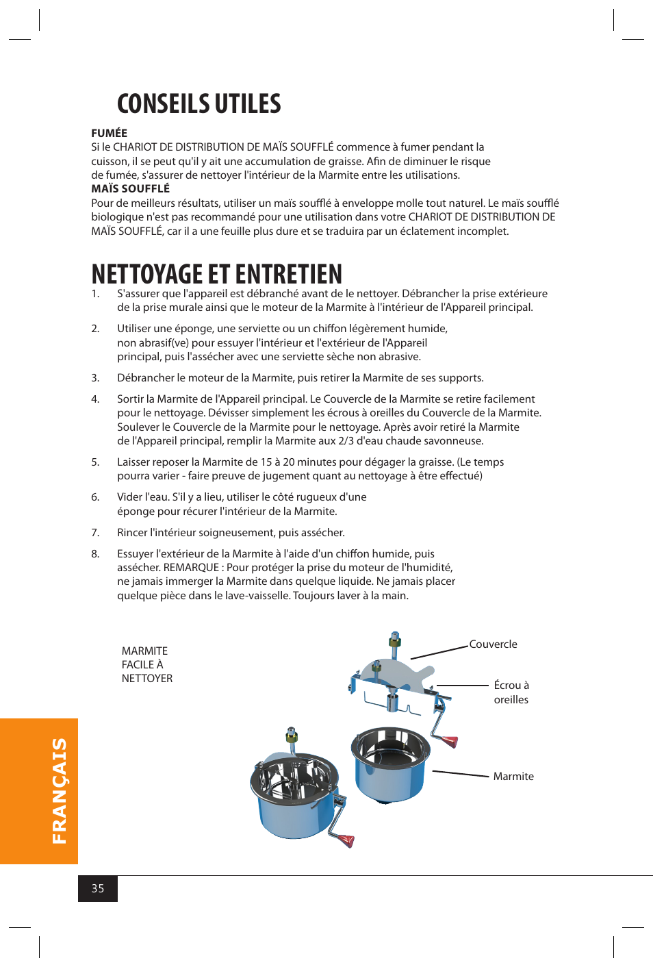 Conseils utiles, Nettoyage et entretien | Nostalgia Electrics CCP810 User Manual | Page 37 / 40