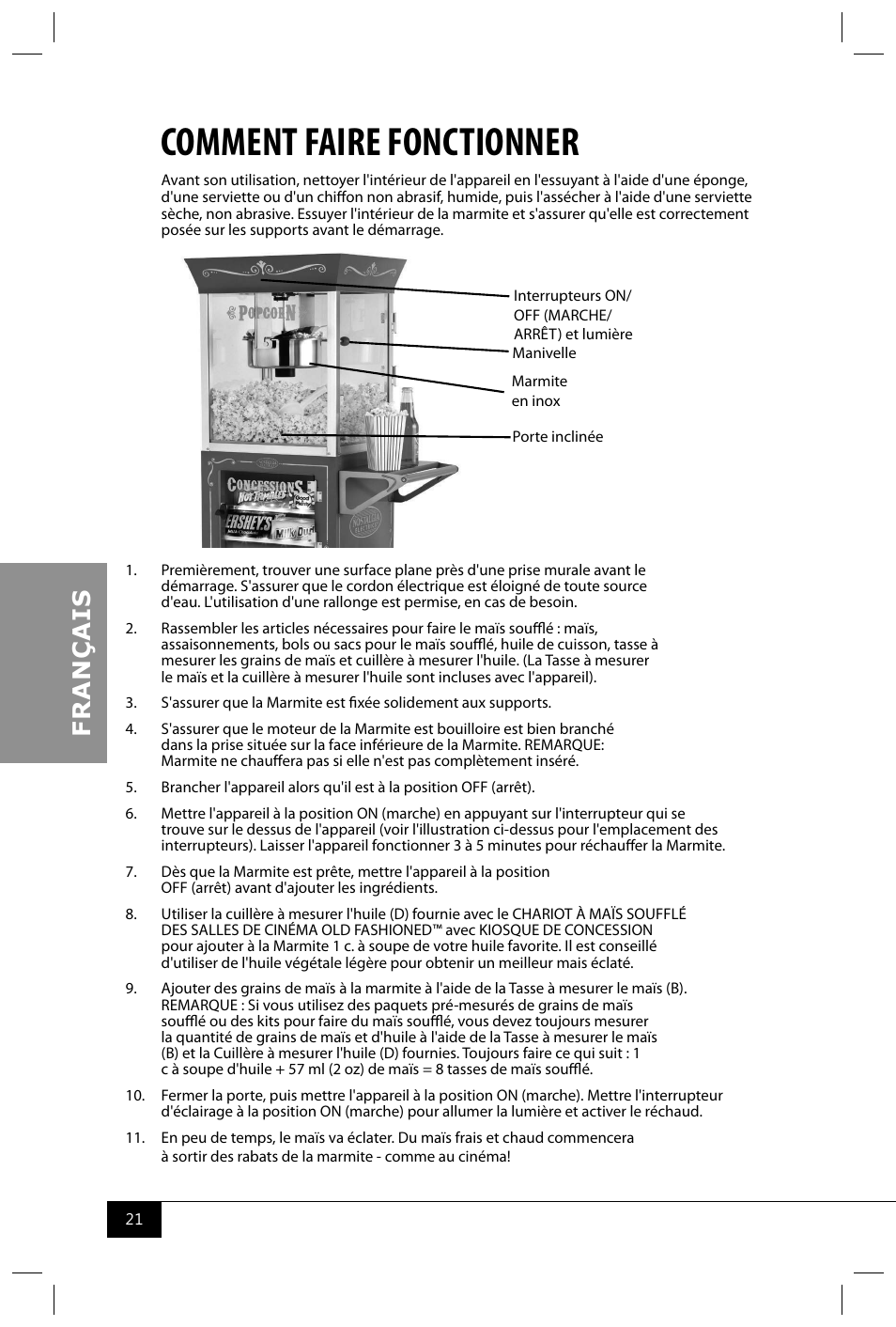 Comment faire fonctionner | Nostalgia Electrics CCP610 User Manual | Page 23 / 40