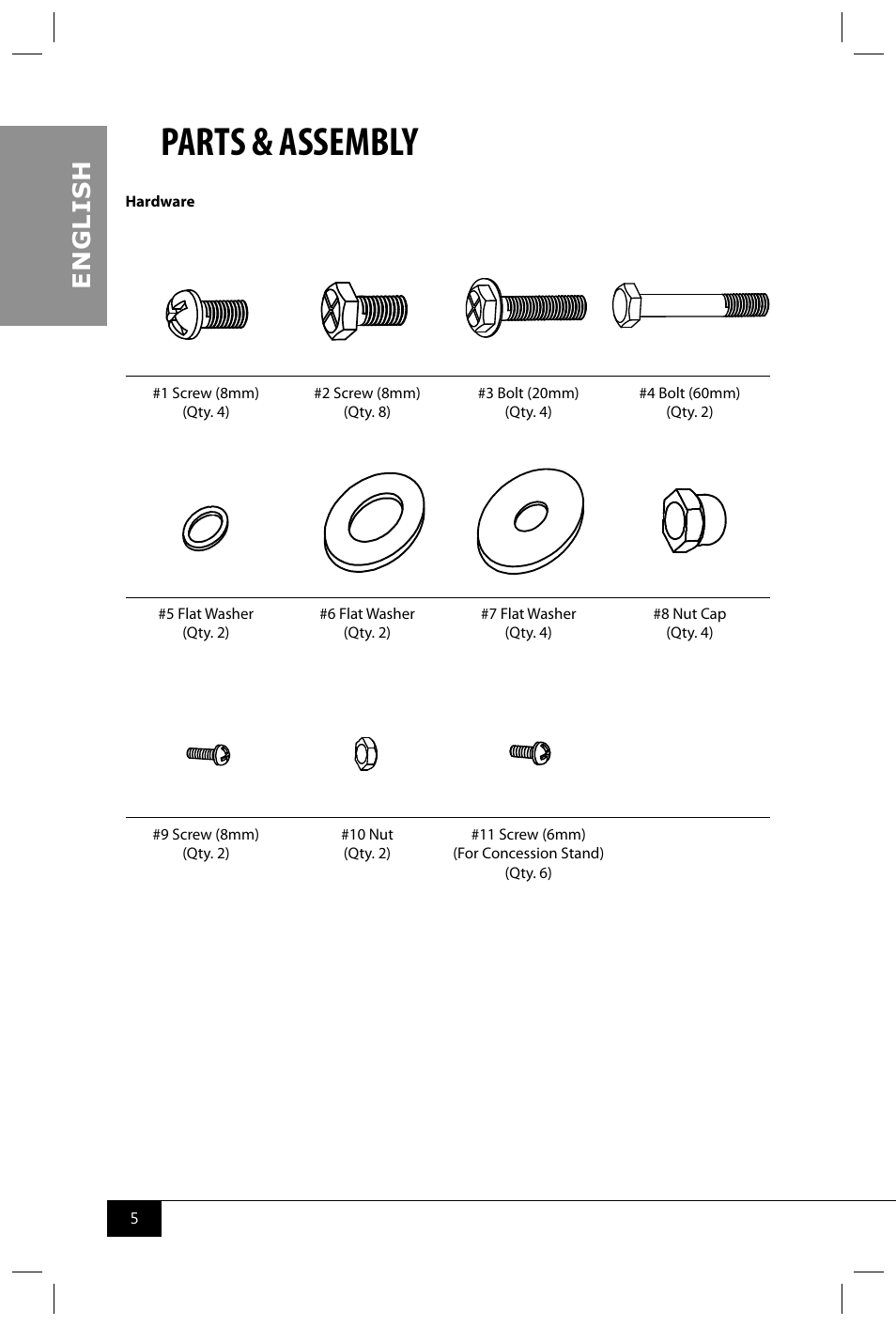 Parts & assembly, En g li s h | Nostalgia Electrics CCP610 User Manual | Page 7 / 40