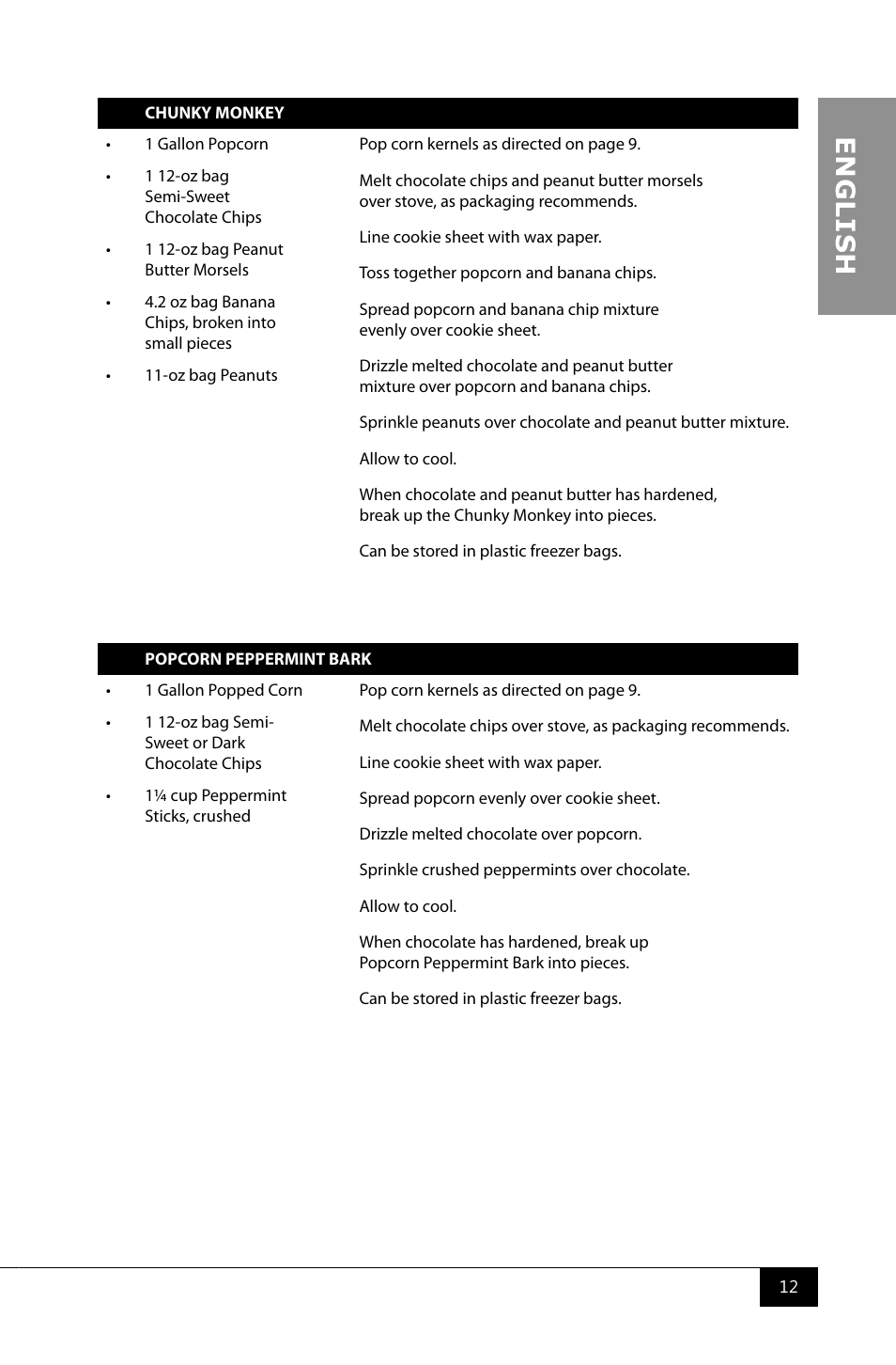 En g li s h | Nostalgia Electrics CCP900 User Manual | Page 14 / 16