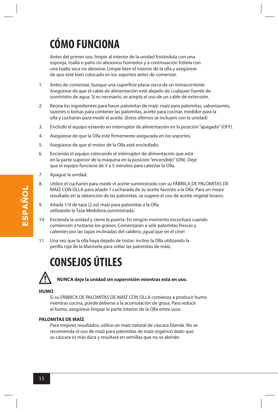 Cómo funciona, Consejos útiles | Nostalgia Electrics KPM200 User Manual | Page 17 / 32