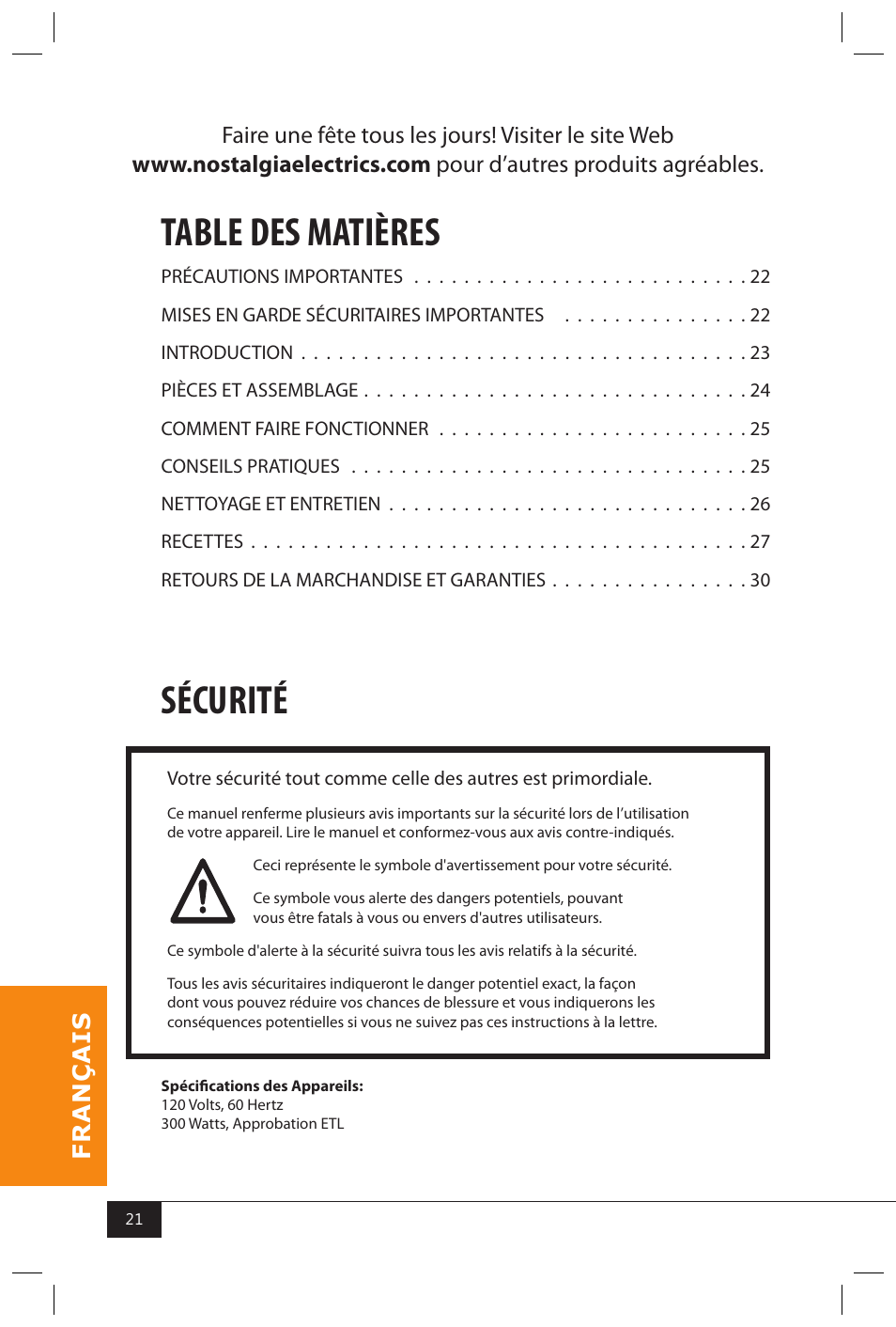 Nostalgia Electrics KPM200 User Manual | Page 23 / 32