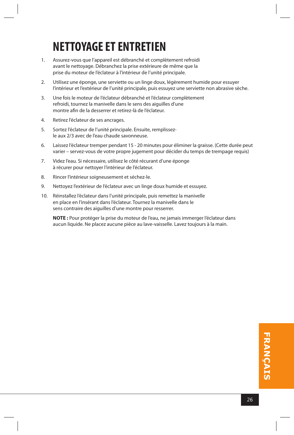 Nettoyage et entretien | Nostalgia Electrics KPM200 User Manual | Page 28 / 32