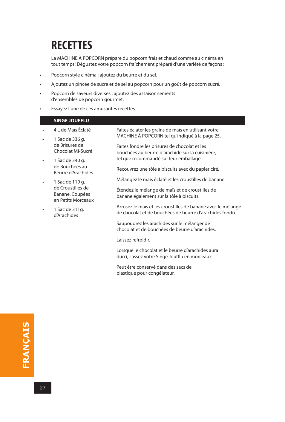 Recettes | Nostalgia Electrics KPM200 User Manual | Page 29 / 32