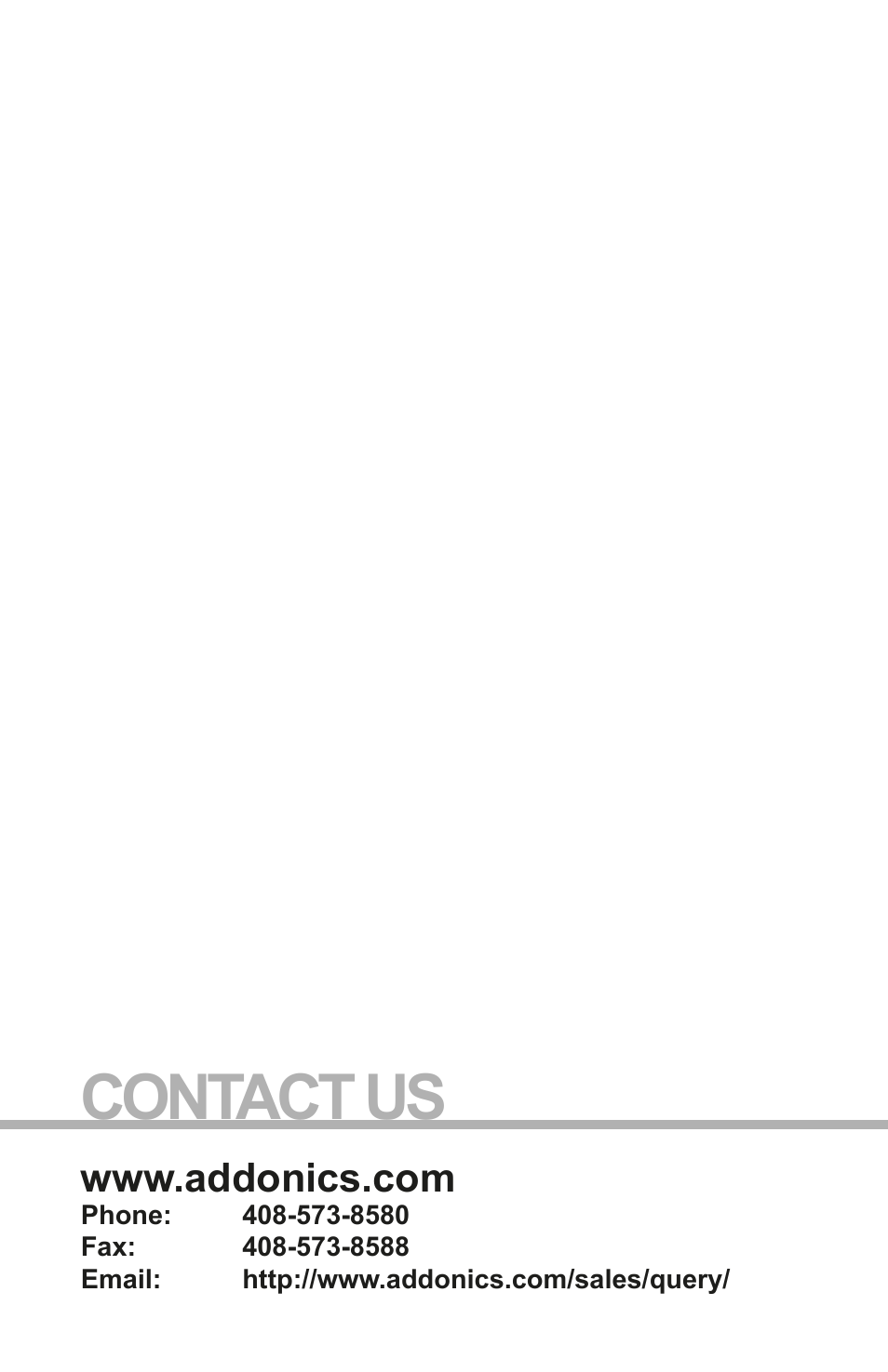 Contact us | Addonics Technologies ADSAIDE44 User Manual | Page 4 / 4