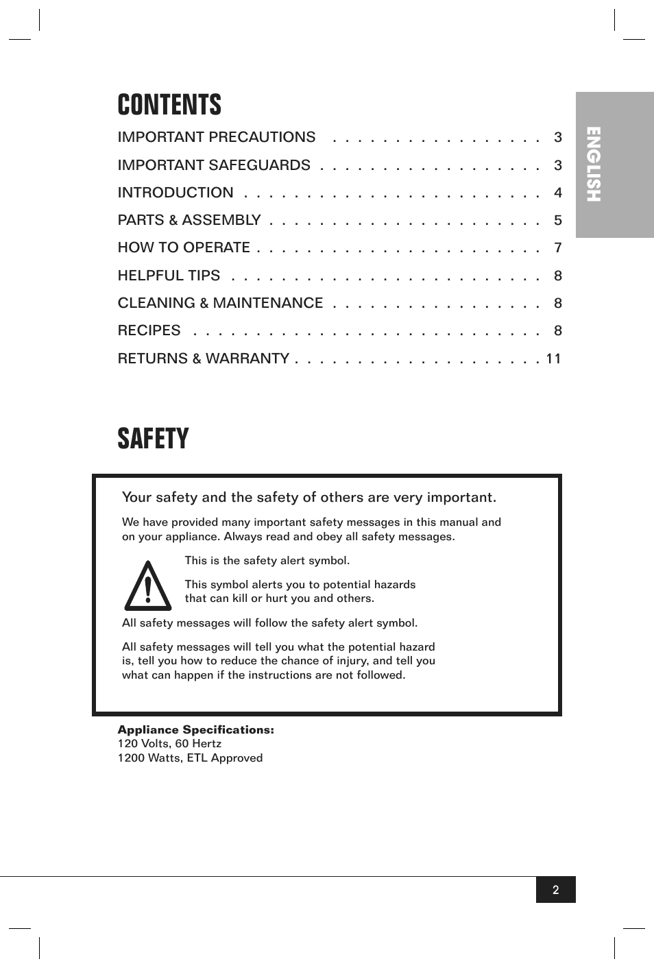 Nostalgia Electrics HHP100 User Manual | Page 4 / 14