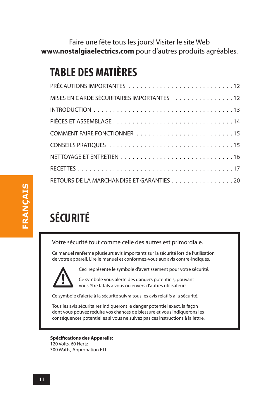 Nostalgia Electrics SERIES KPM508 User Manual | Page 13 / 32