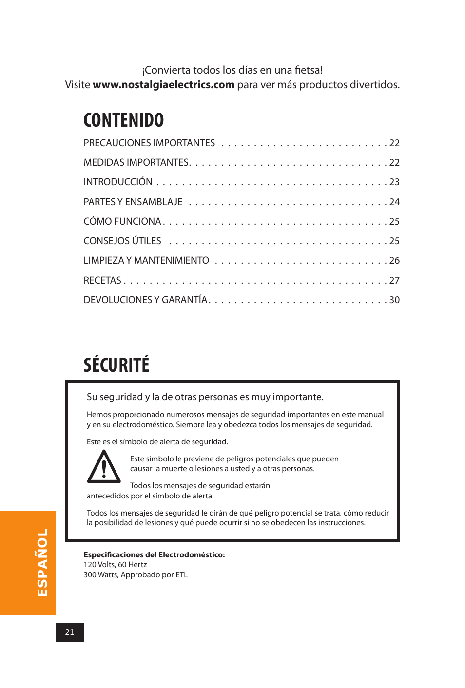 Nostalgia Electrics SERIES KPM508 User Manual | Page 23 / 32