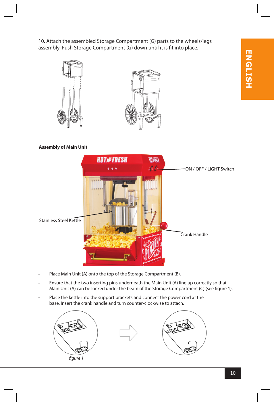 En g li s h | Nostalgia Electrics KPM200 CART User Manual | Page 12 / 18