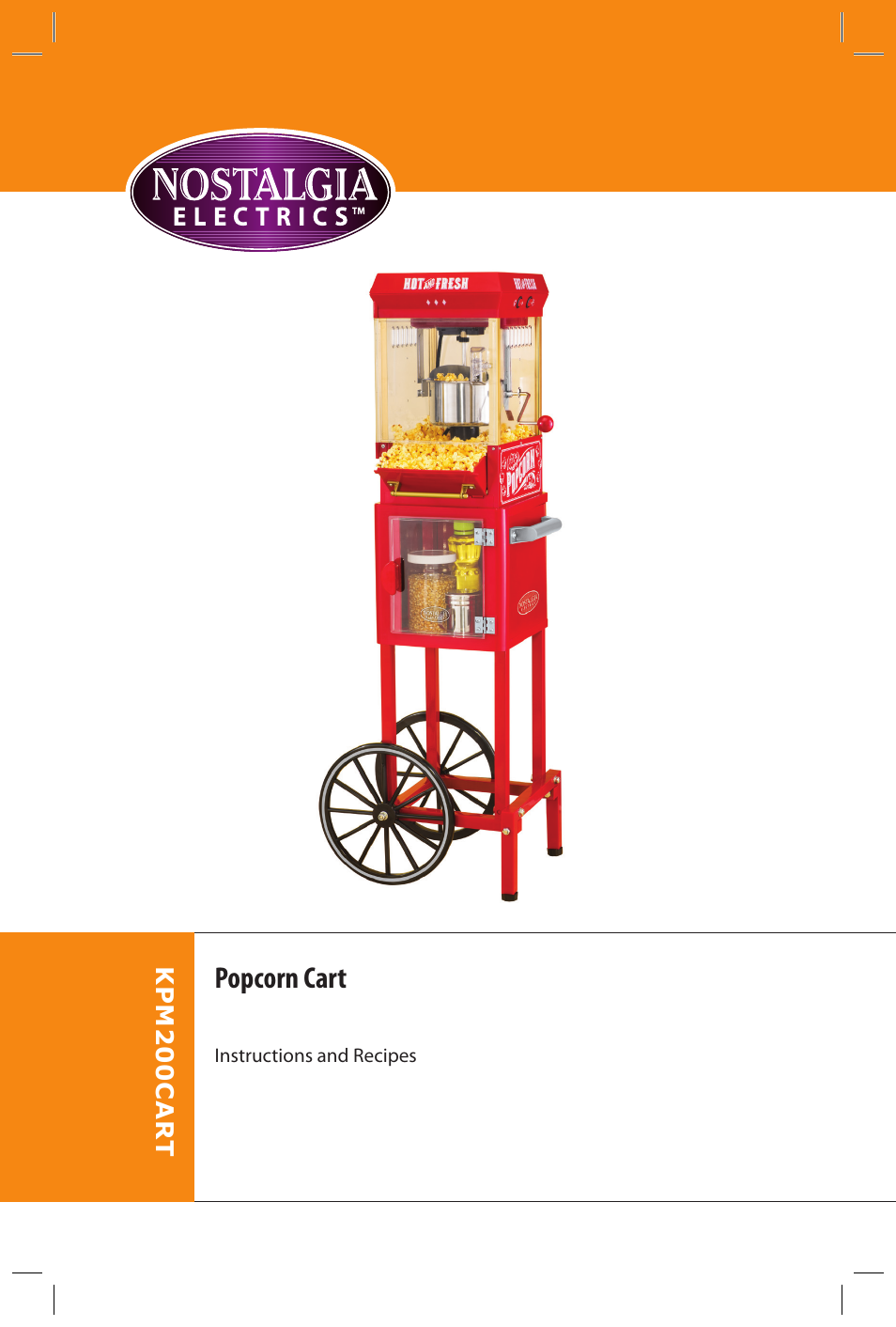 Popcorn cart | Nostalgia Electrics KPM200 CART User Manual | Page 2 / 18