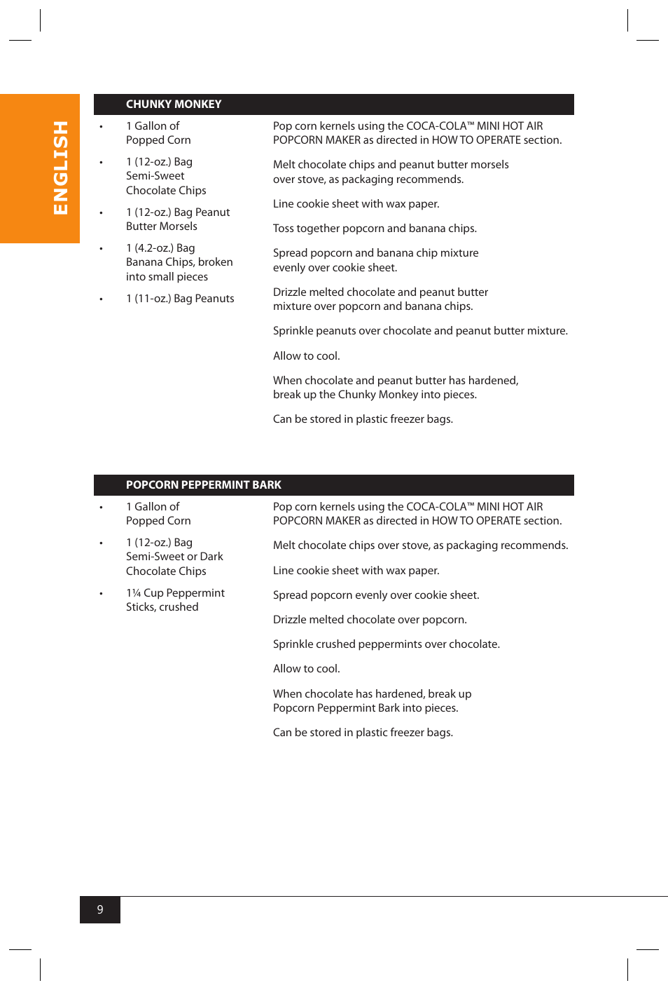 En g li s h | Nostalgia Electrics RHP310 COKEKIT User Manual | Page 11 / 31