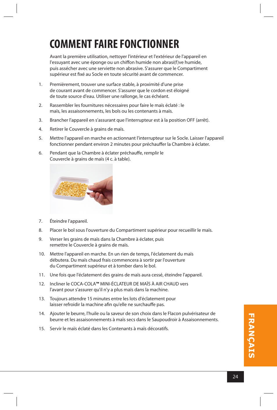Comment faire fonctionner | Nostalgia Electrics RHP310 COKEKIT User Manual | Page 26 / 31