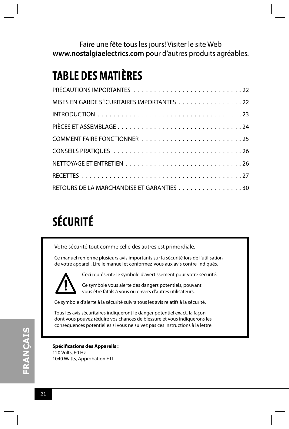 Nostalgia Electrics RHP310 COKE User Manual | Page 23 / 32