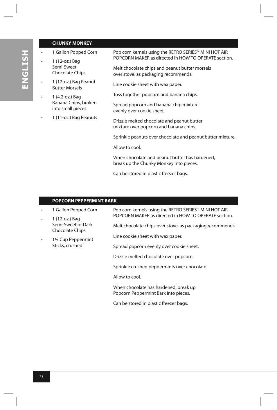 En g li s h | Nostalgia Electrics RHP310 User Manual | Page 11 / 32