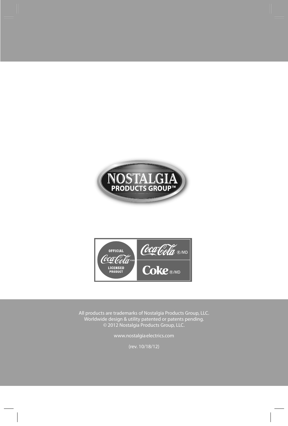 Nostalgia Electrics OFP501 COKE User Manual | 32 pages