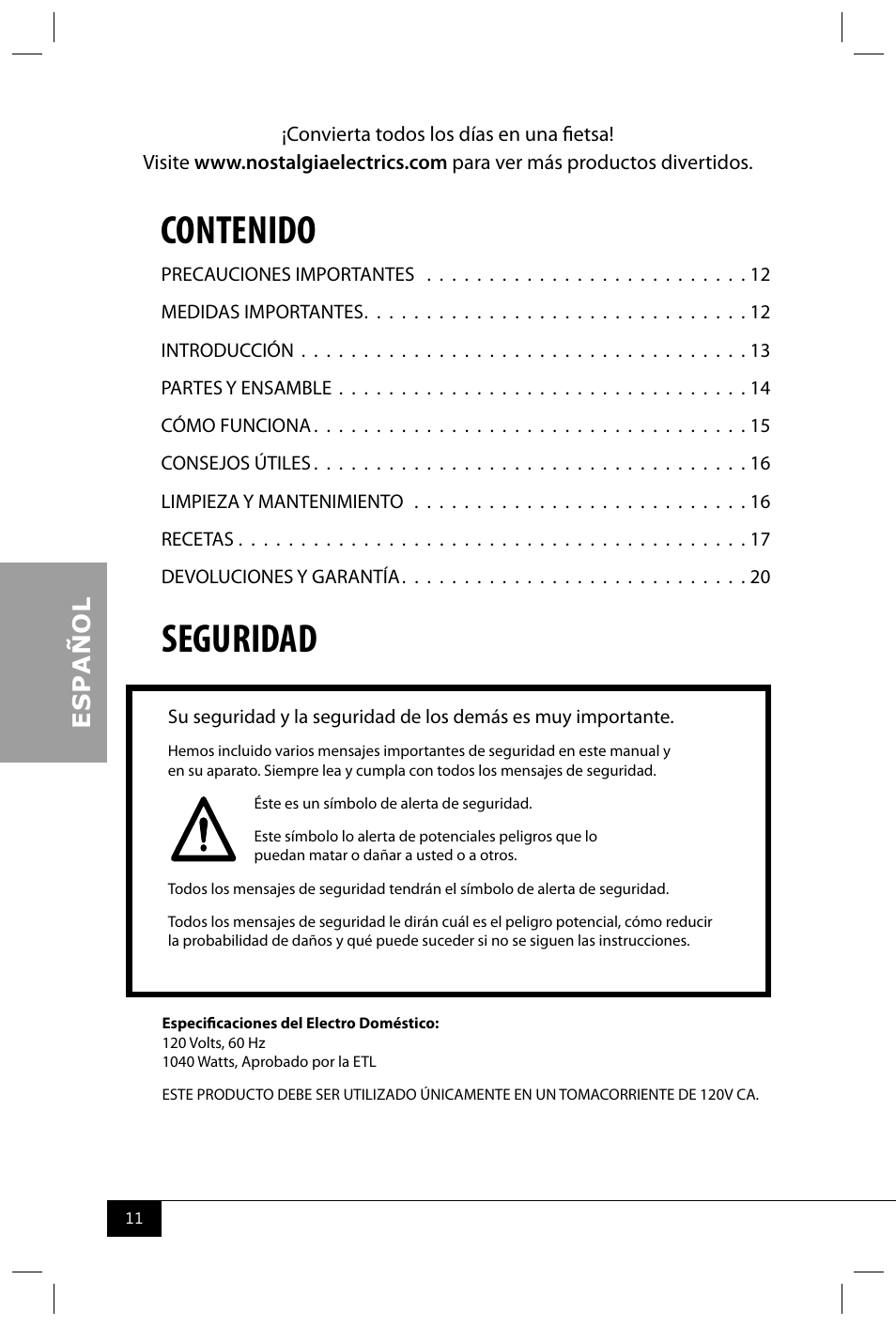 Nostalgia Electrics OFP501 COKE User Manual | Page 13 / 32