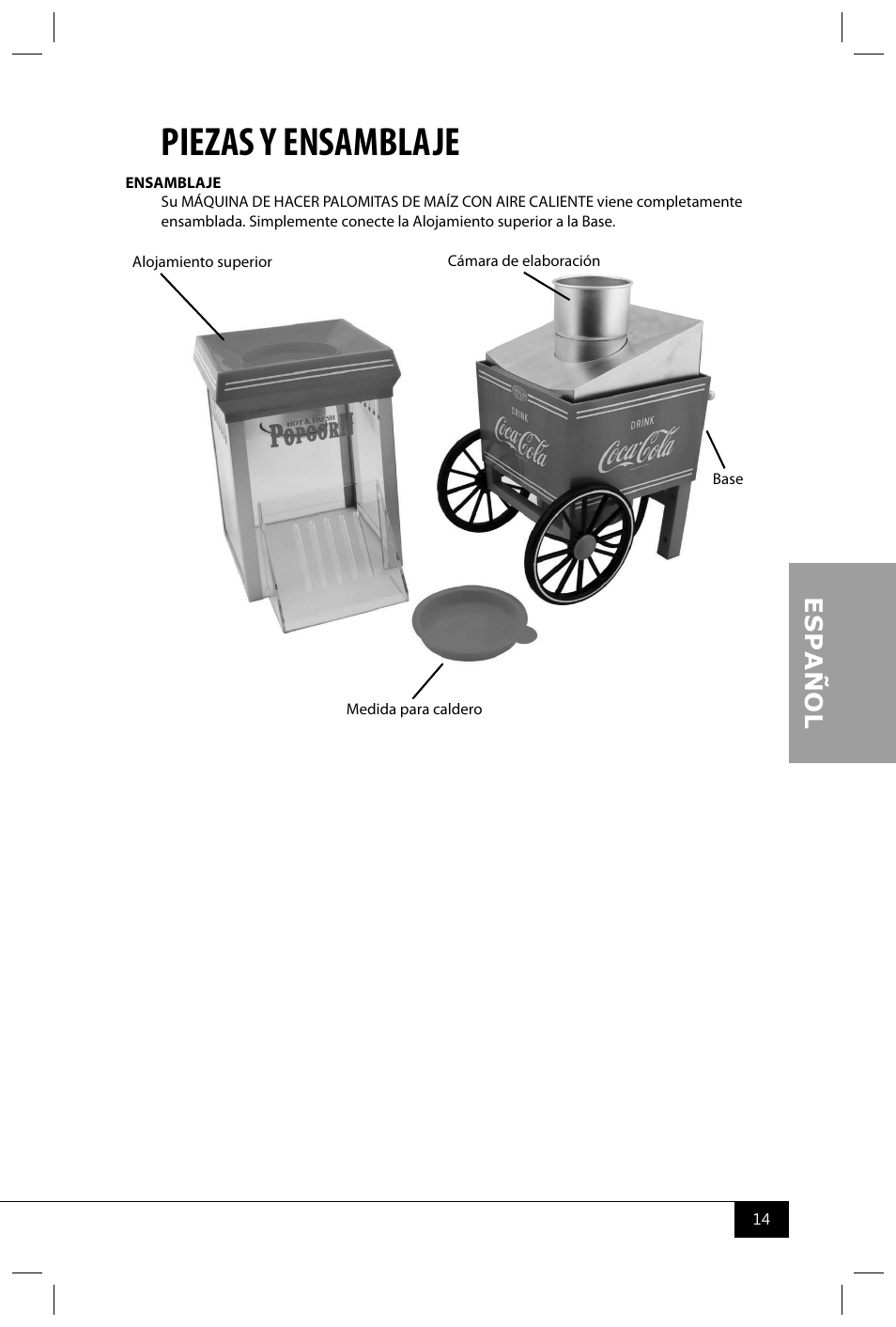 Piezas y ensamblaje | Nostalgia Electrics OFP501 COKE User Manual | Page 16 / 32