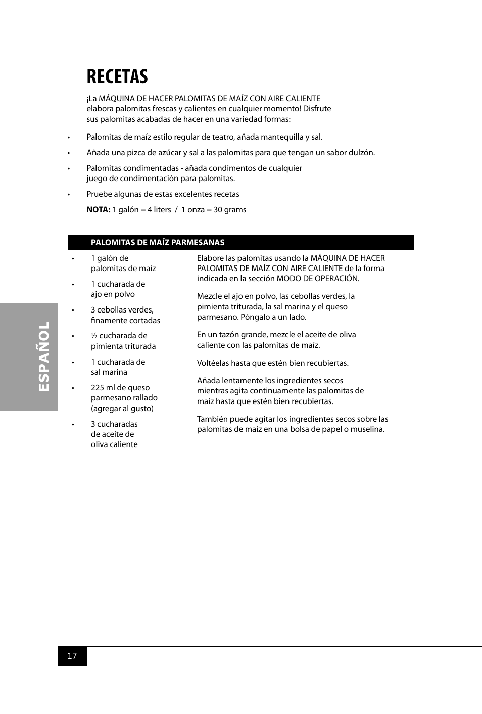 Recetas | Nostalgia Electrics OFP501 COKE User Manual | Page 19 / 32