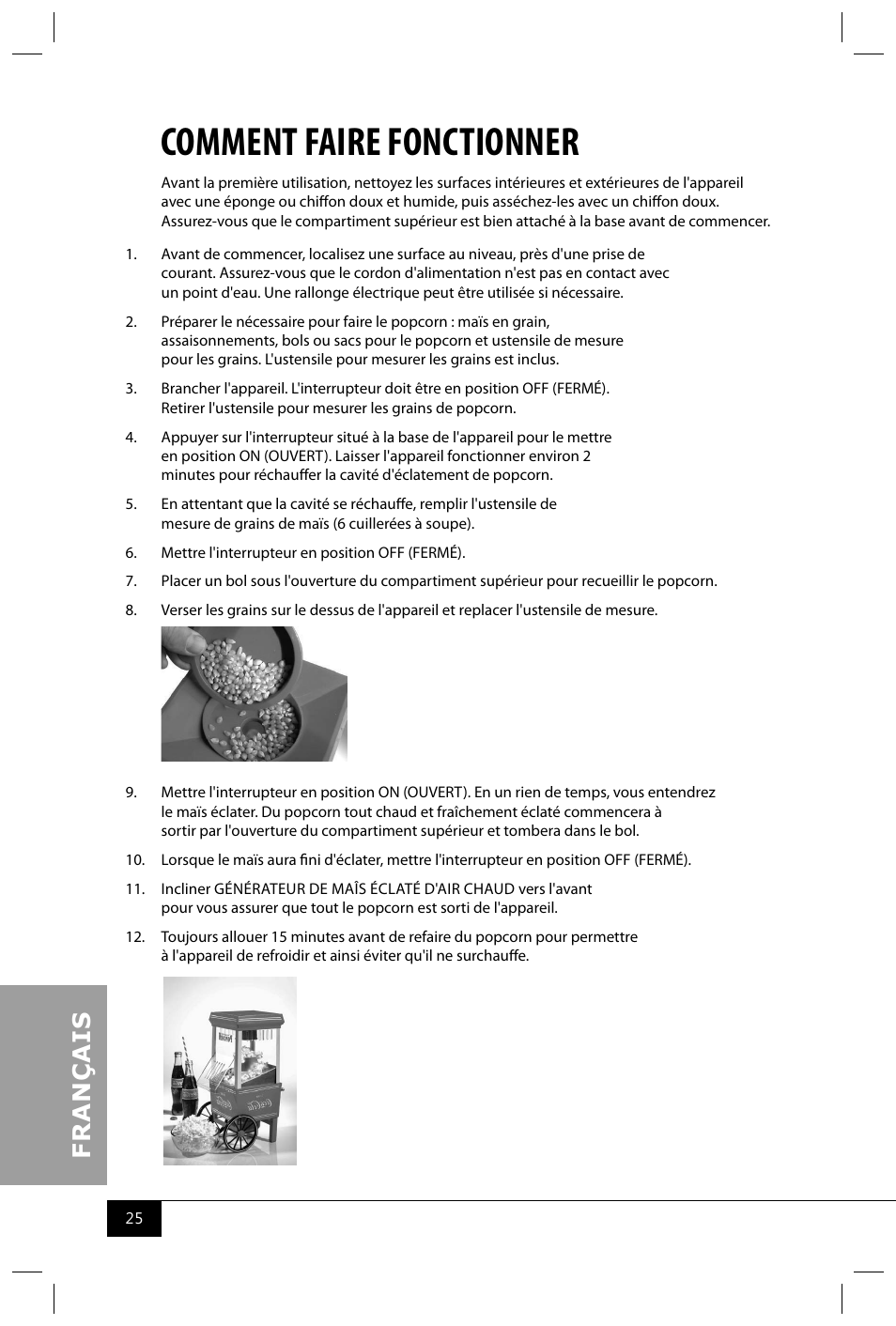 Comment faire fonctionner | Nostalgia Electrics OFP501 COKE User Manual | Page 27 / 32