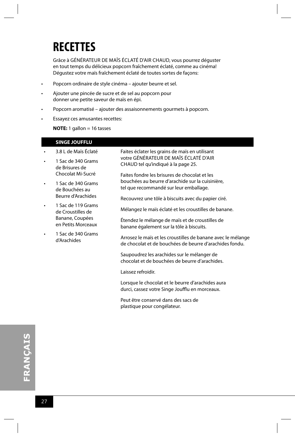 Recettes | Nostalgia Electrics OFP501 COKE User Manual | Page 29 / 32
