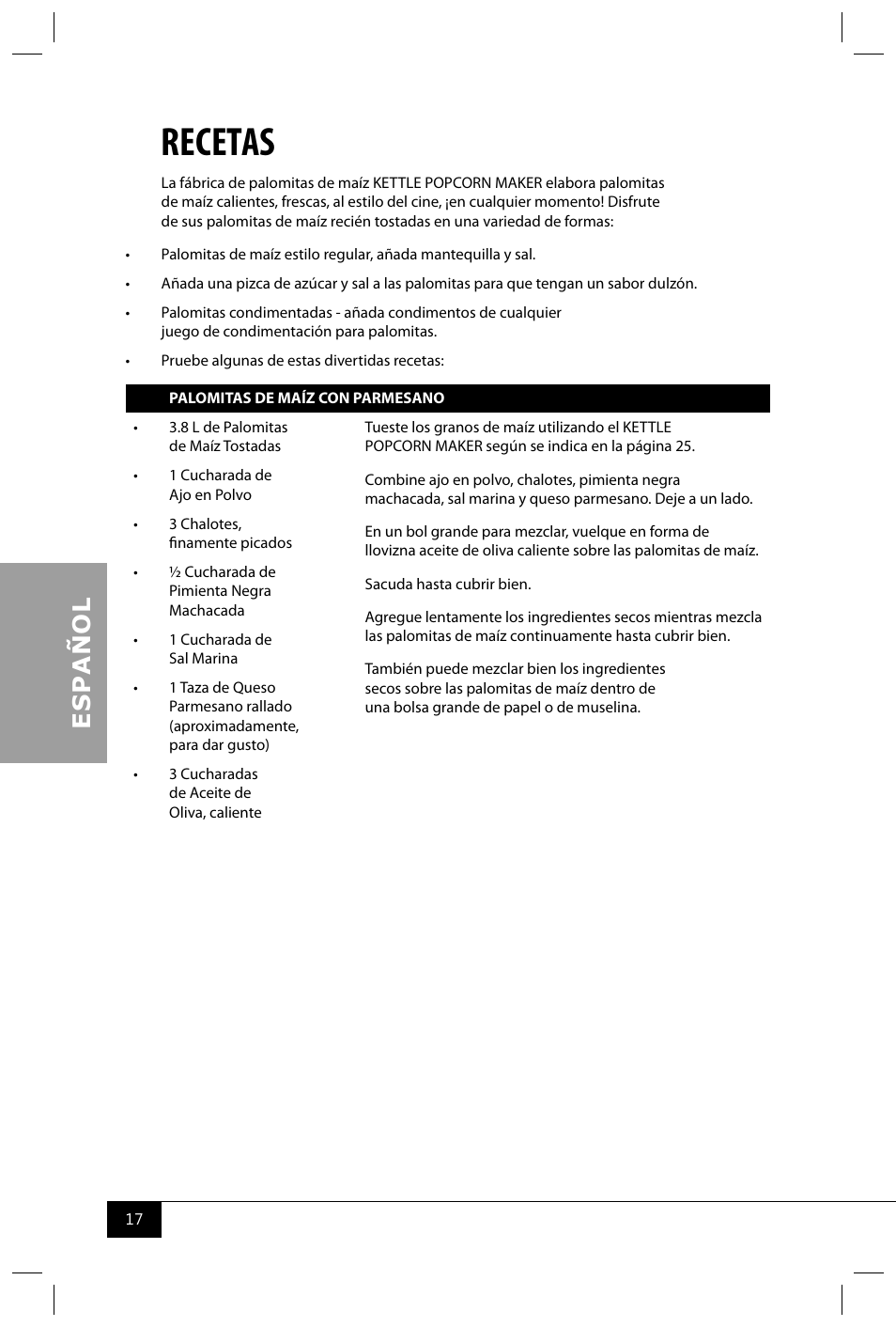 Recetas | Nostalgia Electrics RKP630 COKE User Manual | Page 19 / 32