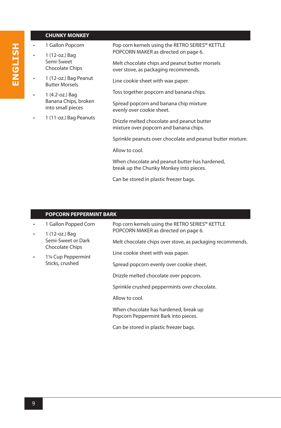 En g li s h | Nostalgia Electrics RKP630 SERIES User Manual | Page 11 / 32