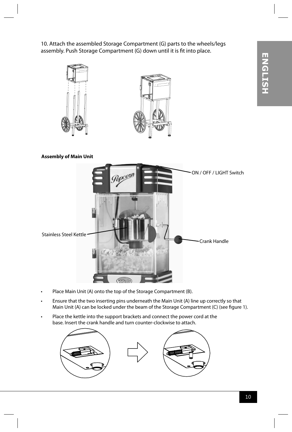 En g li s h | Nostalgia Electrics RKP530 CART User Manual | Page 12 / 18