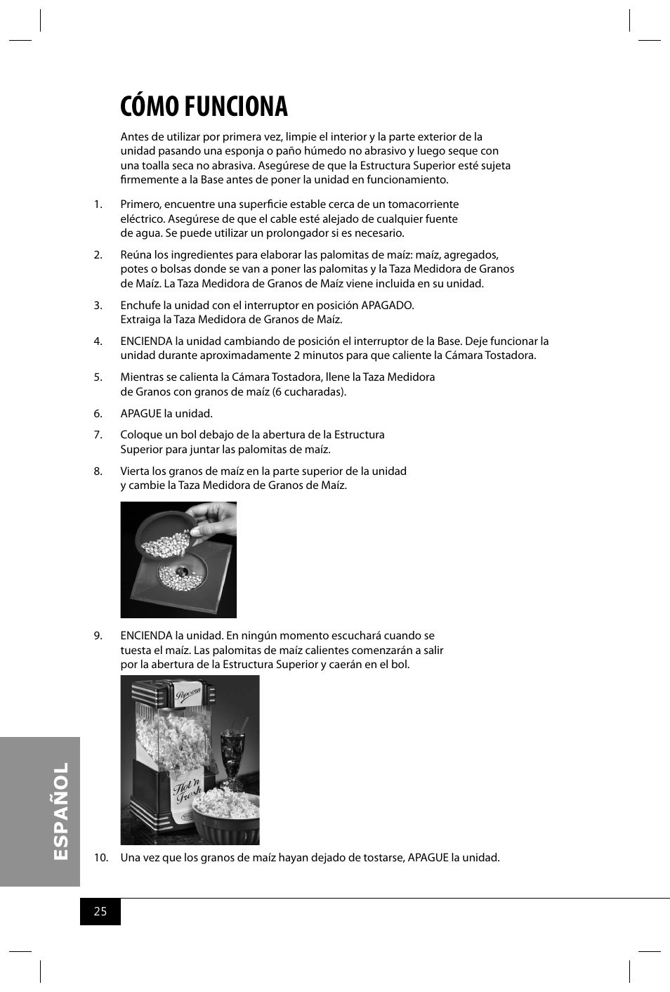 Cómo funciona | Nostalgia Electrics RHP625 SERIES User Manual | Page 27 / 32