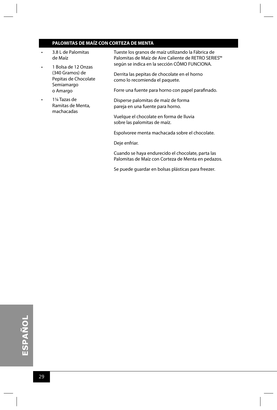 Nostalgia Electrics RHP625 SERIES User Manual | Page 31 / 32