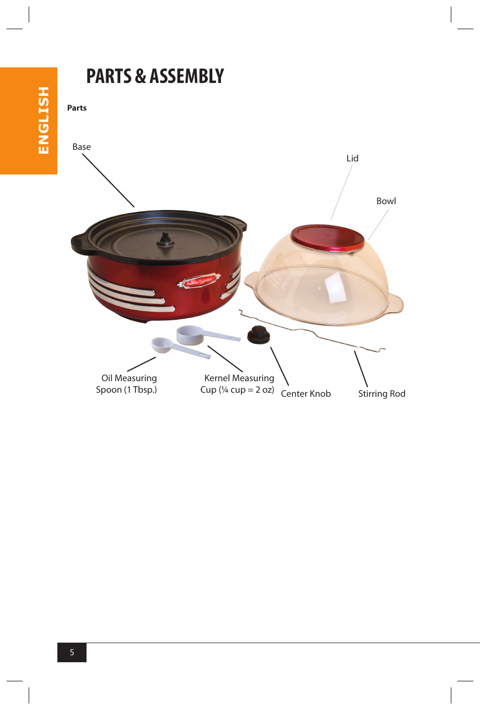 Parts & assembly | Nostalgia Electrics SP300 RETRO RED User Manual | Page 7 / 30