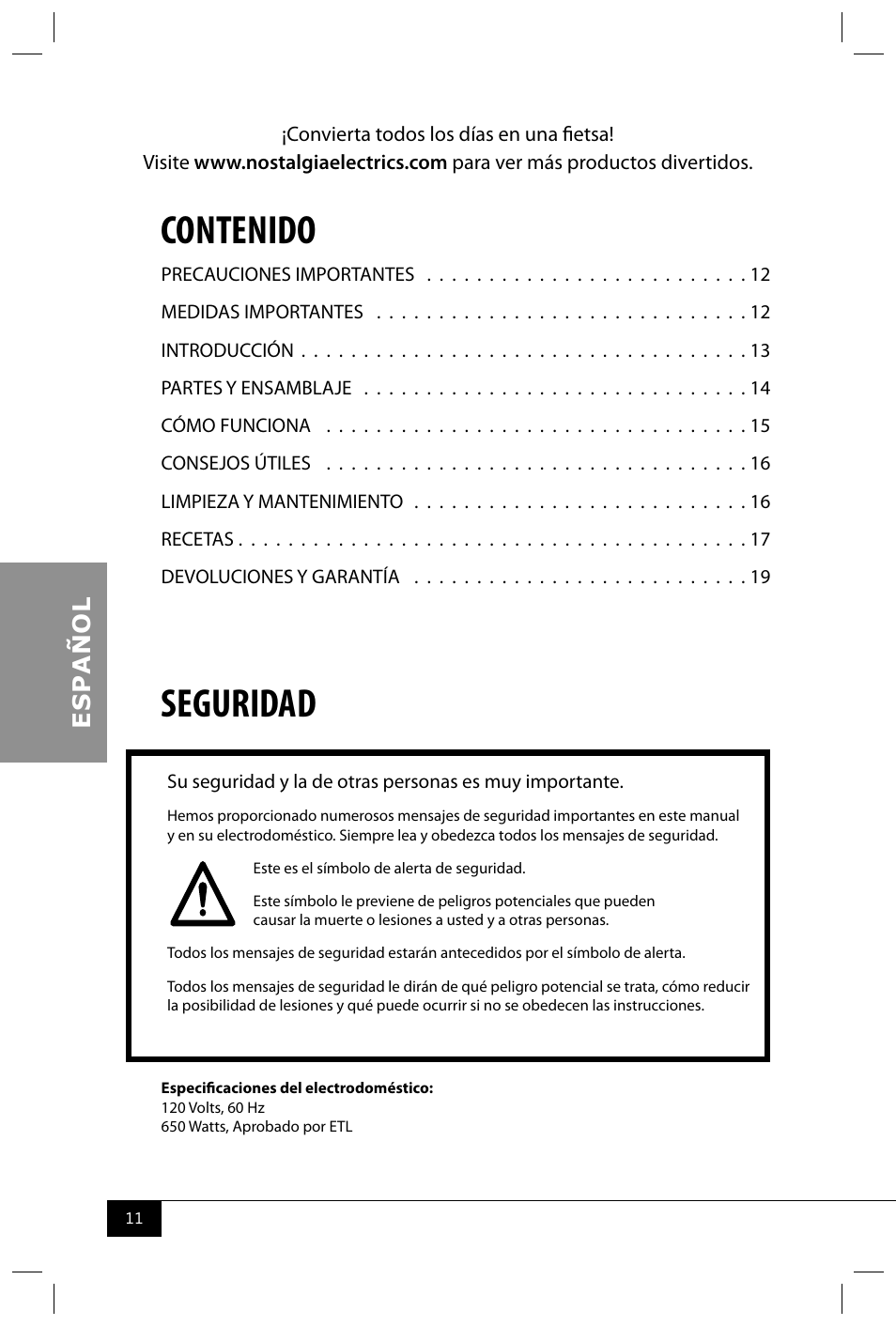 Nostalgia Electrics TPM100 REDBLK User Manual | Page 13 / 30