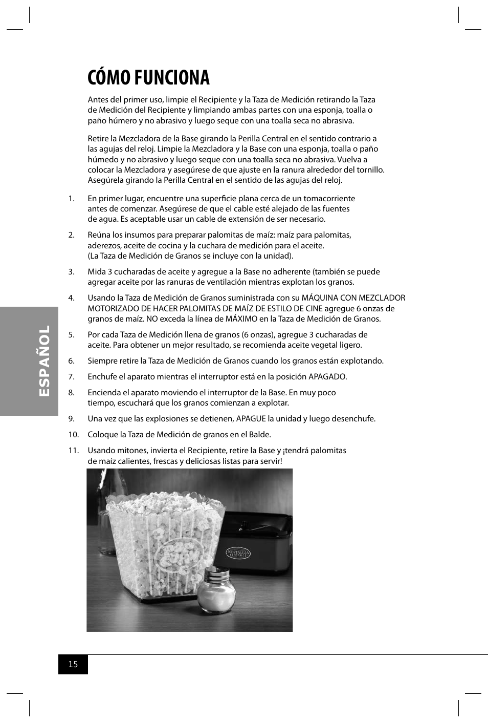 Cómo funciona | Nostalgia Electrics TPM100 REDBLK User Manual | Page 17 / 30