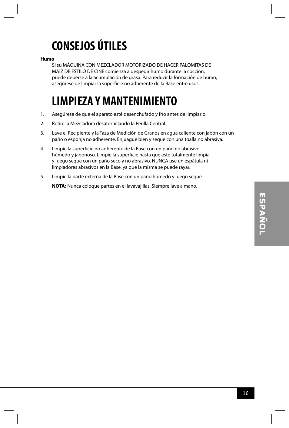 Consejos útiles, Limpieza y mantenimiento | Nostalgia Electrics TPM100 REDBLK User Manual | Page 18 / 30