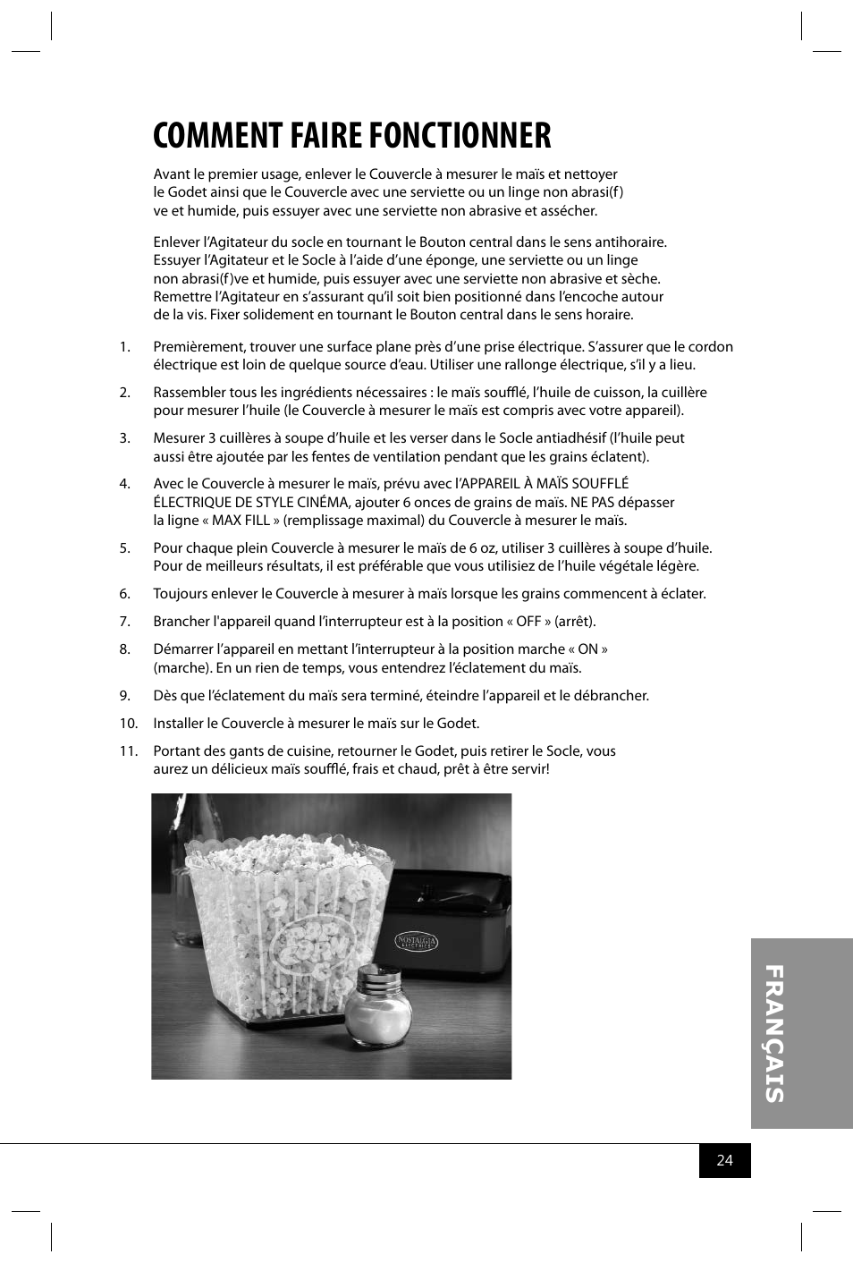 Comment faire fonctionner | Nostalgia Electrics TPM100 REDBLK User Manual | Page 26 / 30