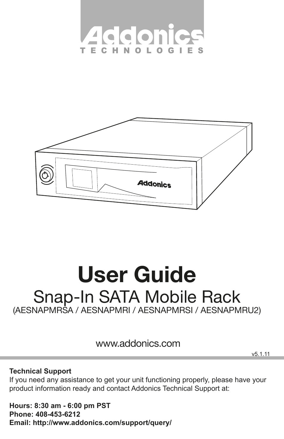 Addonics Technologies AESNAPMRSI User Manual | 2 pages