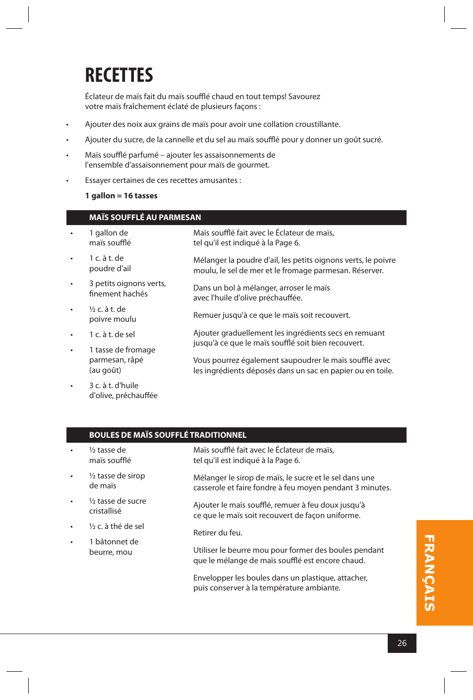 Recettes | Nostalgia Electrics SP440 SERIES User Manual | Page 28 / 30