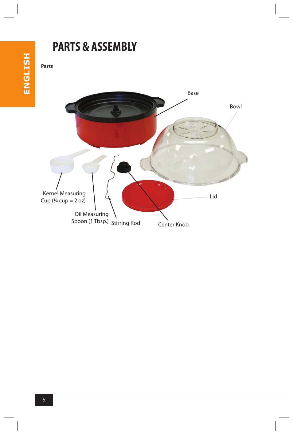 Parts & assembly | Nostalgia Electrics SP440 SERIES User Manual | Page 7 / 30