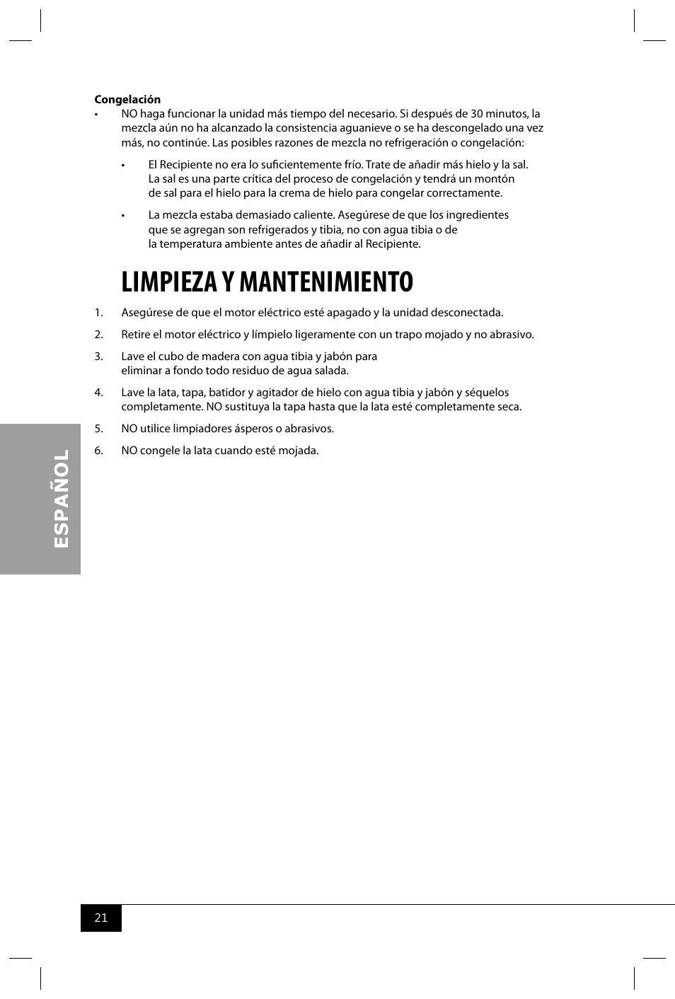 Limpieza y mantenimiento | Nostalgia Electrics ICMP400 SERIES User Manual | Page 23 / 42