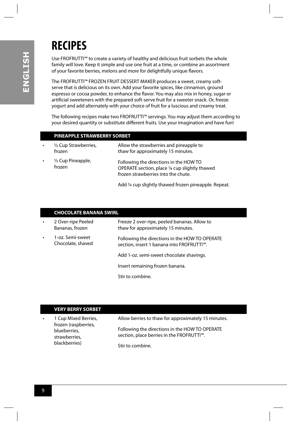 Recipes, En g li s h | Nostalgia Electrics FFT100 User Manual | Page 11 / 42