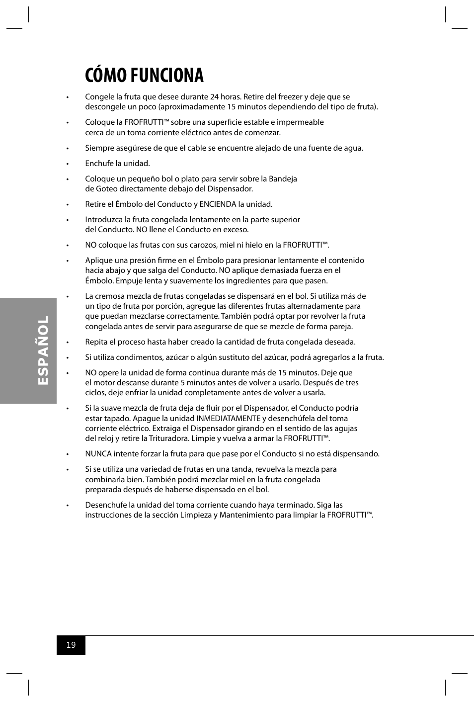 Cómo funciona | Nostalgia Electrics FFT100 User Manual | Page 21 / 42