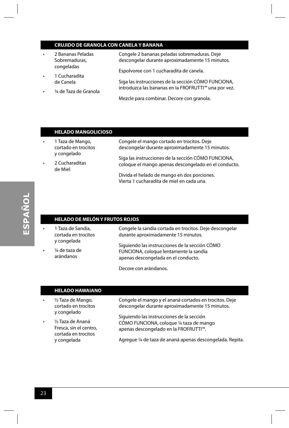 Nostalgia Electrics FFT100 User Manual | Page 25 / 42