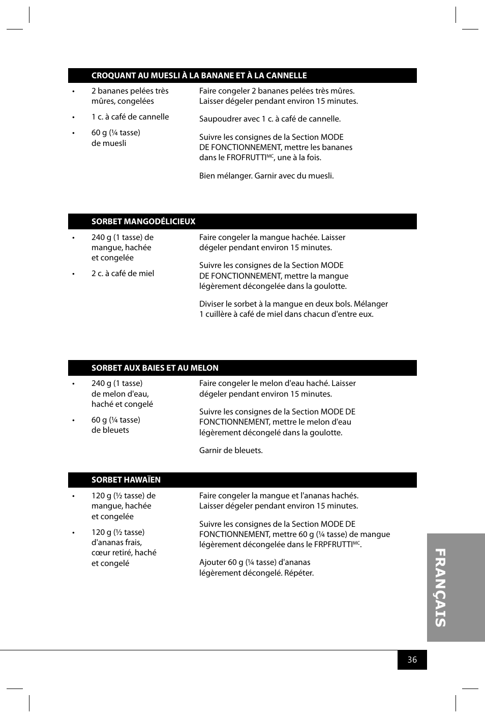 Nostalgia Electrics FFT100 User Manual | Page 38 / 42