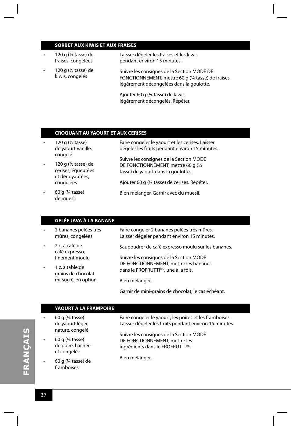 Nostalgia Electrics FFT100 User Manual | Page 39 / 42