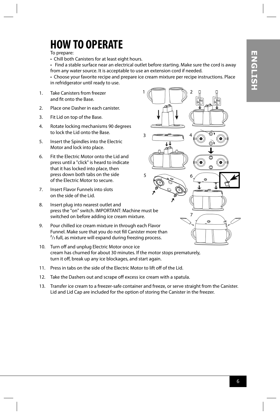 How to operate, En g li s h | Nostalgia Electrics DIC200 RETRO RED User Manual | Page 8 / 14