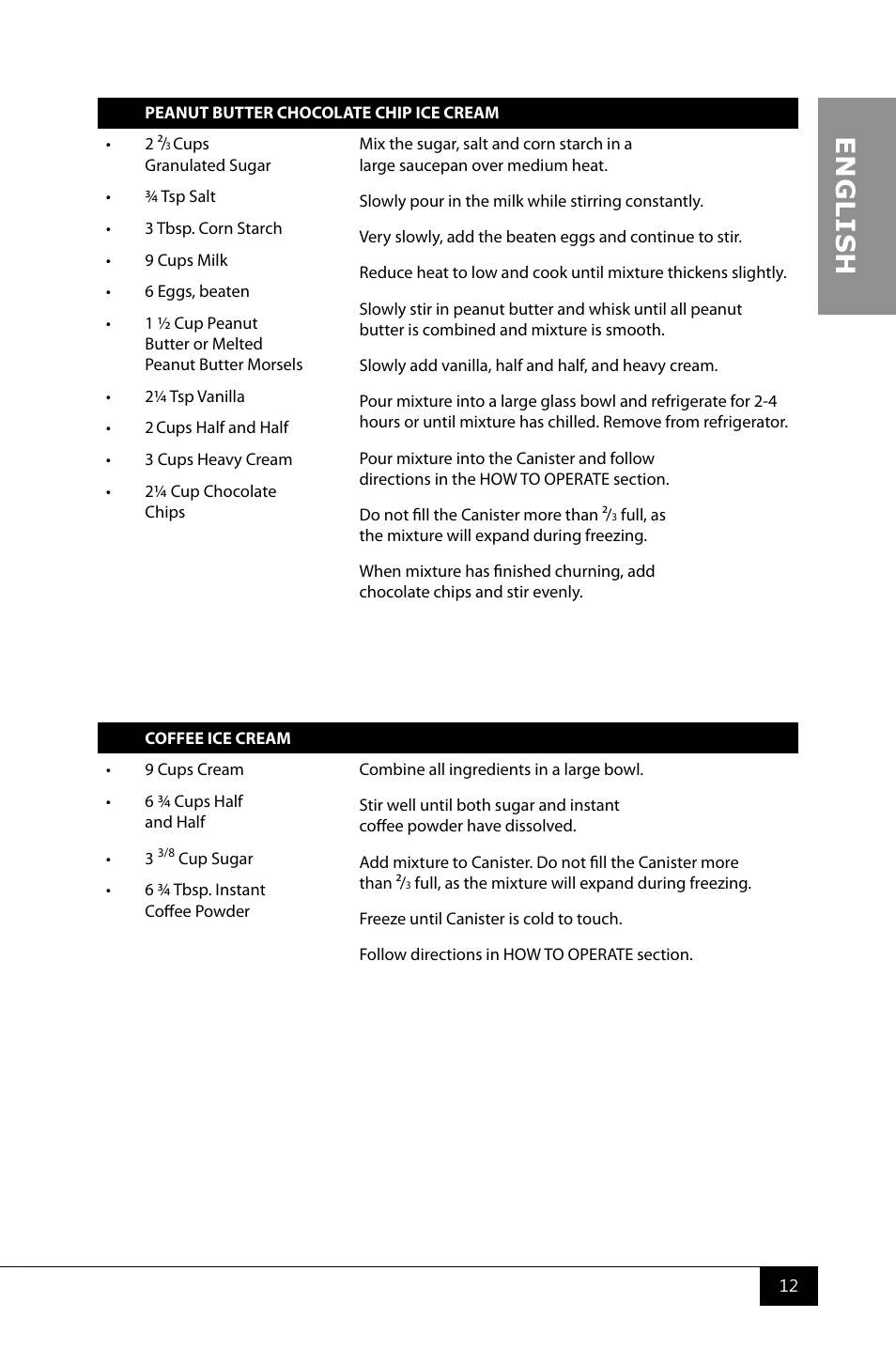 En g li s h | Nostalgia Electrics ICMP600WD User Manual | Page 14 / 16