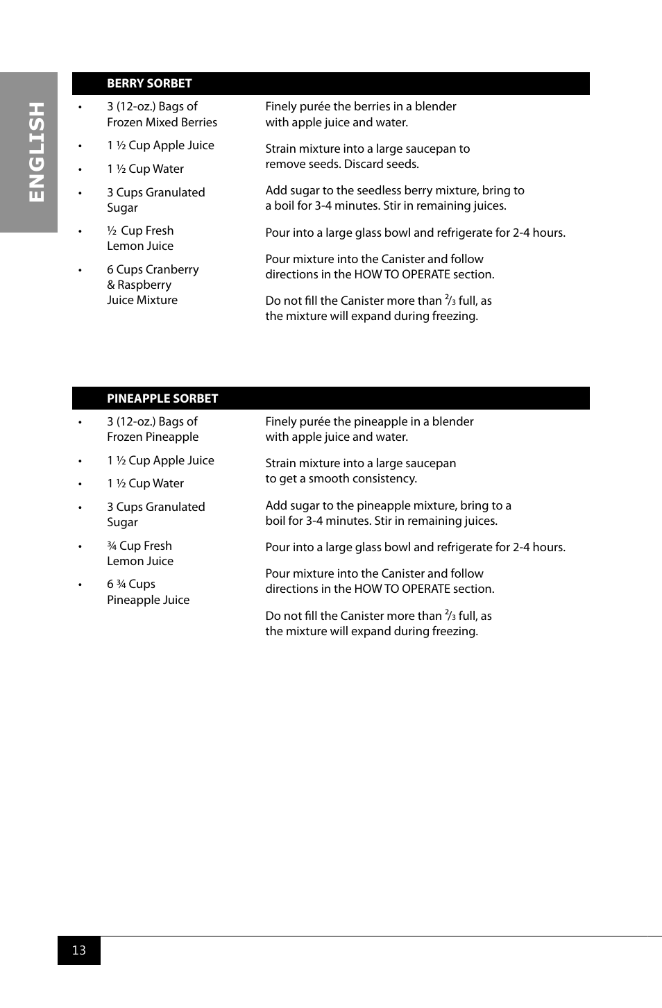 En g li s h | Nostalgia Electrics ICMP600WD User Manual | Page 15 / 16