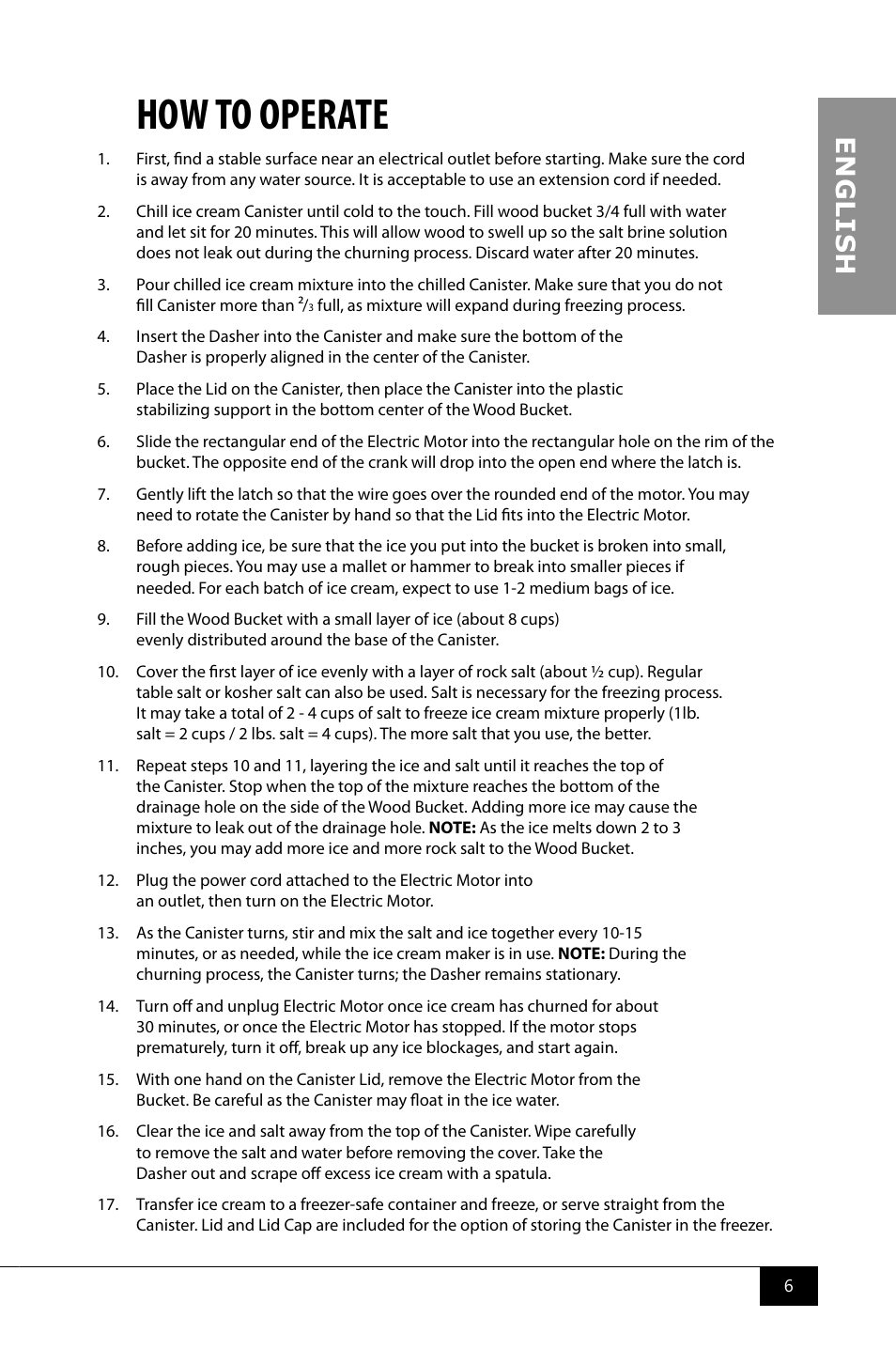 How to operate, En g li s h | Nostalgia Electrics ICMP600WD User Manual | Page 8 / 16